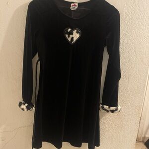 Black Velvet Dress with Heart Detail